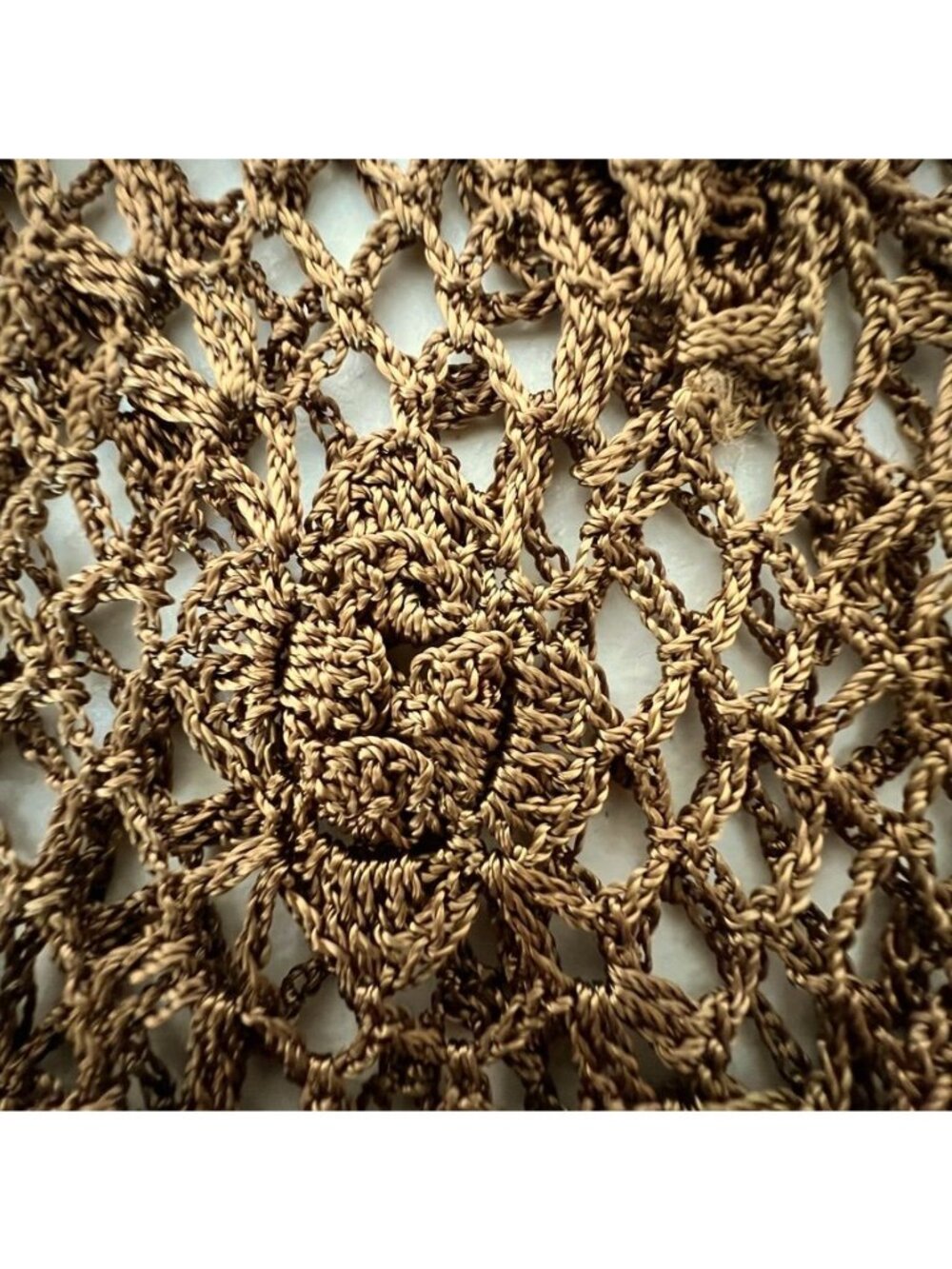 Mocha Brown Crochet Cardigan Floral Open Knit Whimsigoth Boho Button Front - Picture 6 of 14